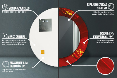 Espelho decorativo redondo Mármore vermelho