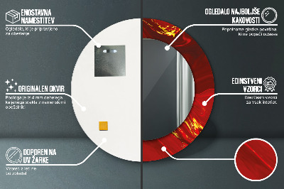 Espelho decorativo redondo Mármore vermelho