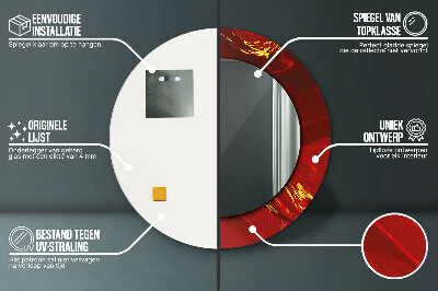 Espelho decorativo redondo Mármore vermelho