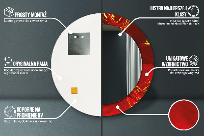 Espelho decorativo redondo Mármore vermelho