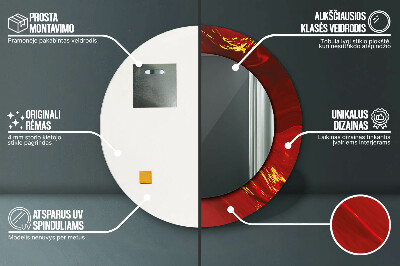 Espelho decorativo redondo Mármore vermelho