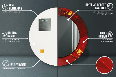 Espelho decorativo redondo Mármore vermelho