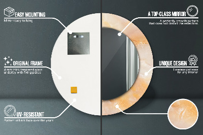 Espelho redondo decorativo Mármore ônix