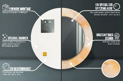 Espelho redondo decorativo Mármore ônix