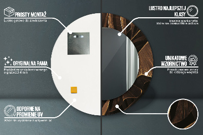 Espelho decorativo redondo Folhas de bananeira marrons