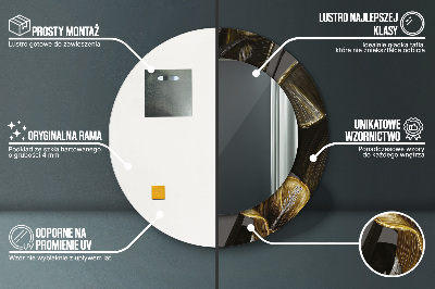 Espelho decorativo redondo Flores de hibisco