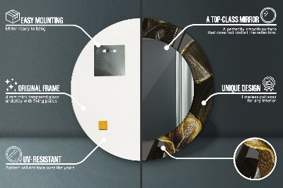 Espelho decorativo redondo Flores de hibisco