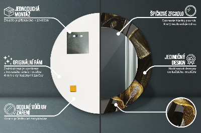 Espelho decorativo redondo Flores de hibisco