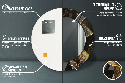 Espelho decorativo redondo Flores de hibisco