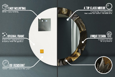 Espelho decorativo redondo Flores de hibisco