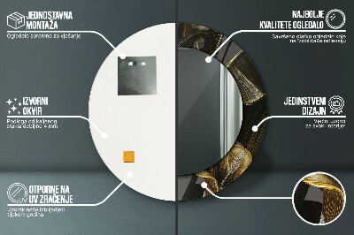 Espelho decorativo redondo Flores de hibisco