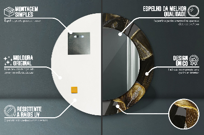 Espelho decorativo redondo Flores de hibisco