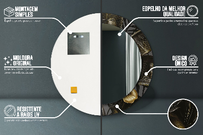 Espelho decorativo redondo Flores de hibisco