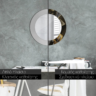 Espelho decorativo redondo Flores de hibisco