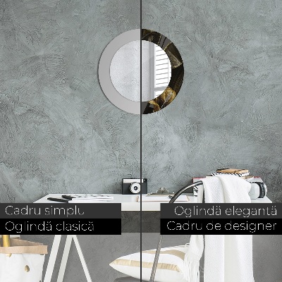 Espelho decorativo redondo Flores de hibisco