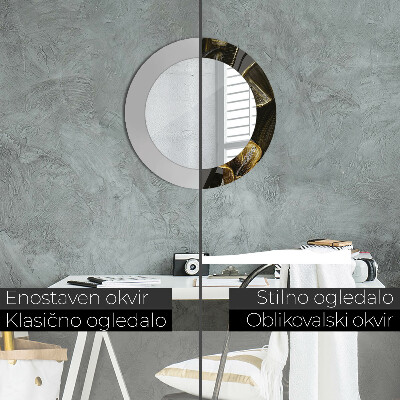 Espelho decorativo redondo Flores de hibisco