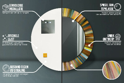 Espelho redondo decorativo Padrão radial abstrato