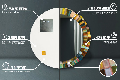 Espelho redondo decorativo Padrão radial abstrato