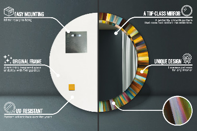 Espelho redondo decorativo Padrão radial abstrato