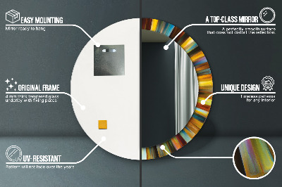 Espelho redondo decorativo Padrão radial abstrato