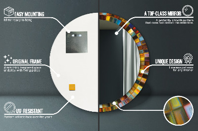 Espelho redondo decorativo Padrão radial abstrato