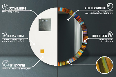 Espelho redondo decorativo Padrão radial abstrato