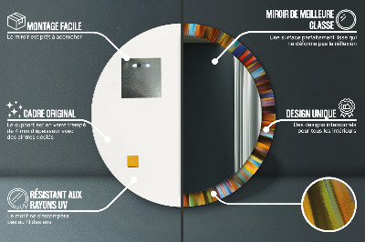 Espelho redondo decorativo Padrão radial abstrato