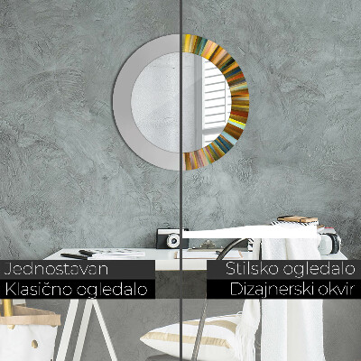 Espelho redondo decorativo Padrão radial abstrato