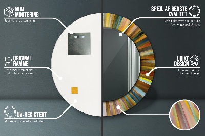 Espelho redondo decorativo Padrão radial abstrato