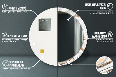 Espelho redondo decorativo Mármore claro