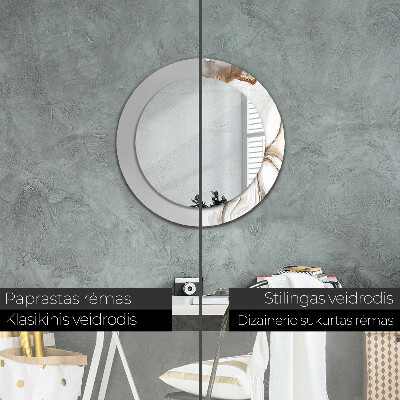 Espelho redondo decorativo Mármore claro