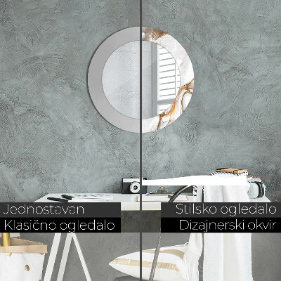 Espelho redondo decorativo Mármore claro