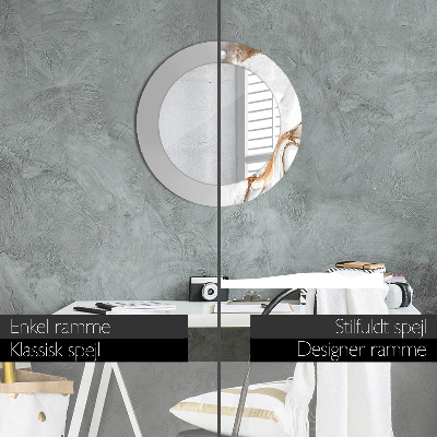 Espelho redondo decorativo Mármore claro