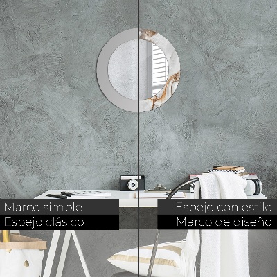 Espelho redondo decorativo Mármore claro
