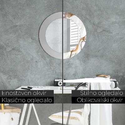 Espelho redondo decorativo Mármore claro