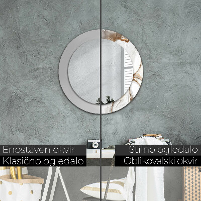 Espelho redondo decorativo Mármore claro
