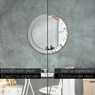 Espelho redondo decorativo Mármore claro