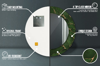 Espelho decorativo redondo Folha abstrata