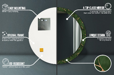 Espelho decorativo redondo Folha abstrata