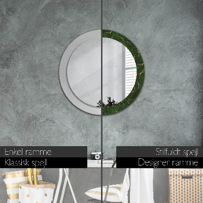 Espelho decorativo redondo Folha abstrata