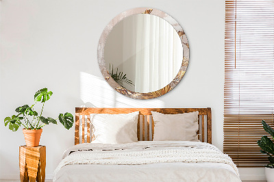 Espelho decorativo redondo Folhas douradas