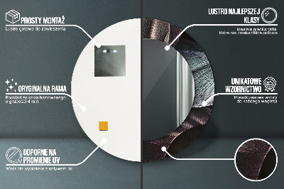 Espelho redondo decorativo Folhas tropicais escuras