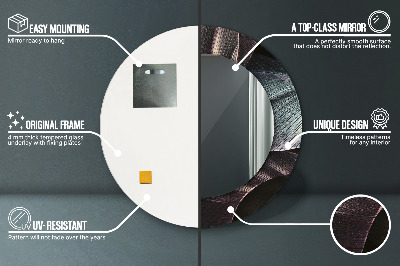 Espelho redondo decorativo Folhas tropicais escuras