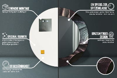 Espelho redondo decorativo Folhas tropicais escuras