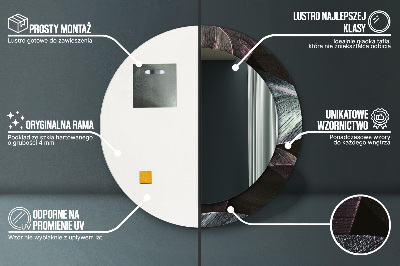 Espelho redondo decorativo Folhas tropicais escuras