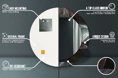 Espelho redondo decorativo Folhas tropicais escuras