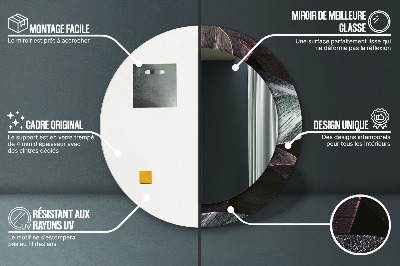 Espelho redondo decorativo Folhas tropicais escuras