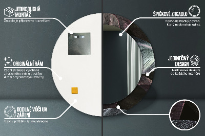 Espelho redondo decorativo Folhas tropicais escuras