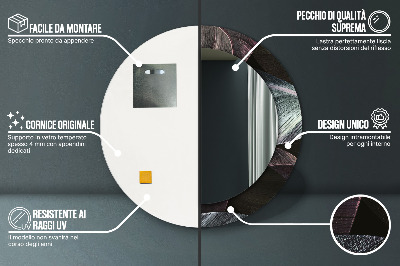 Espelho redondo decorativo Folhas tropicais escuras