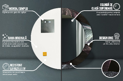 Espelho redondo decorativo Folhas tropicais escuras